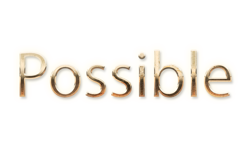 WORD POSSIBLE gold text typography PNG images free